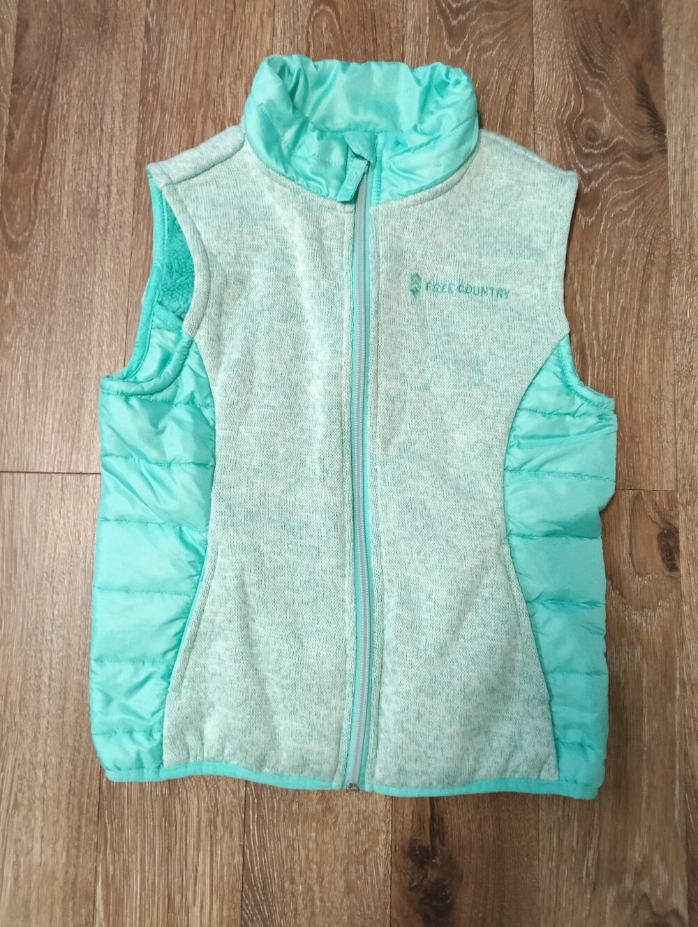 Free Country Girls' Mint Green Quilted & Fleece Vest